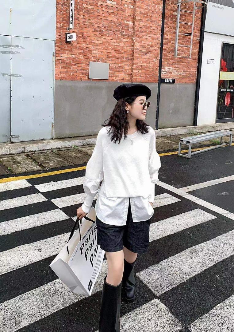 大，假两件拼接针织衫，其它，依柏璐