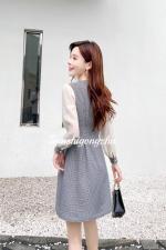 烫钻设计风格领子绣花连衣裙，女装连衣裙，天使公主