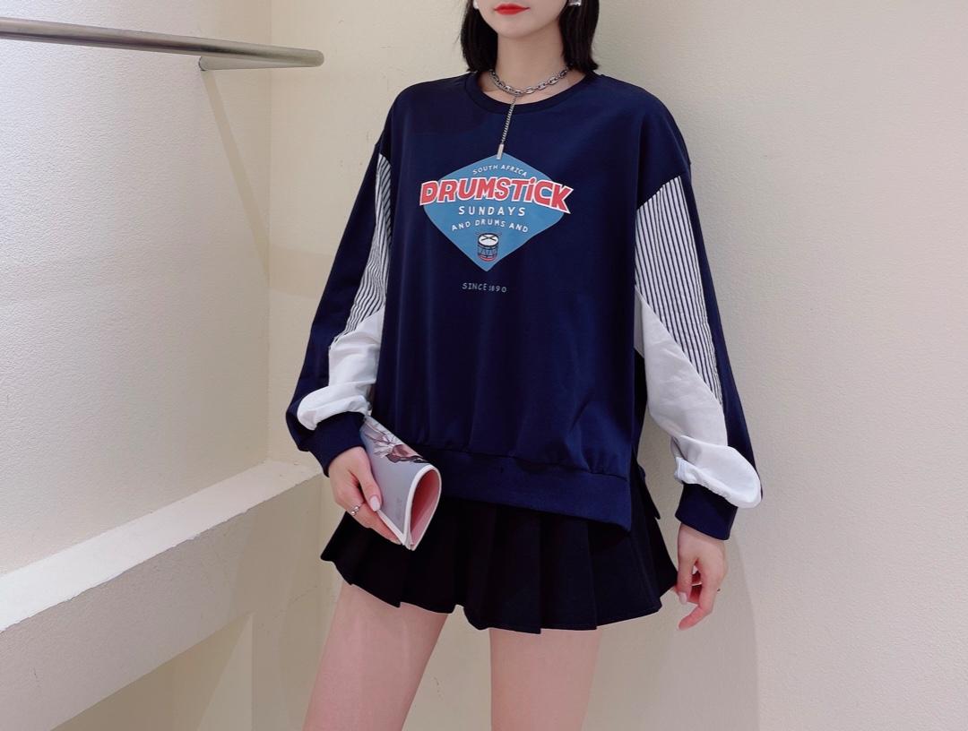 秋季新款2021年初秋新款韩版宽松百搭卫衣，女装卫衣/绒衫，咖啡色