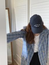 香丽迪格子西装外套女2021年韩版宽松洋气双排扣小西装，女装西装，香丽迪1