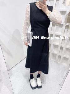 拼蕾丝袖连衣裙,女装连衣裙,U·M