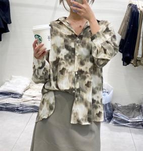 【现货】秋季新款 水墨印花衬衫,女装衬衫,裴兔子