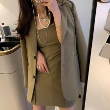 卡其西装，女装西装，XTZ style