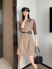 女人味两件套连衣裙，女装连衣裙，英利伊人