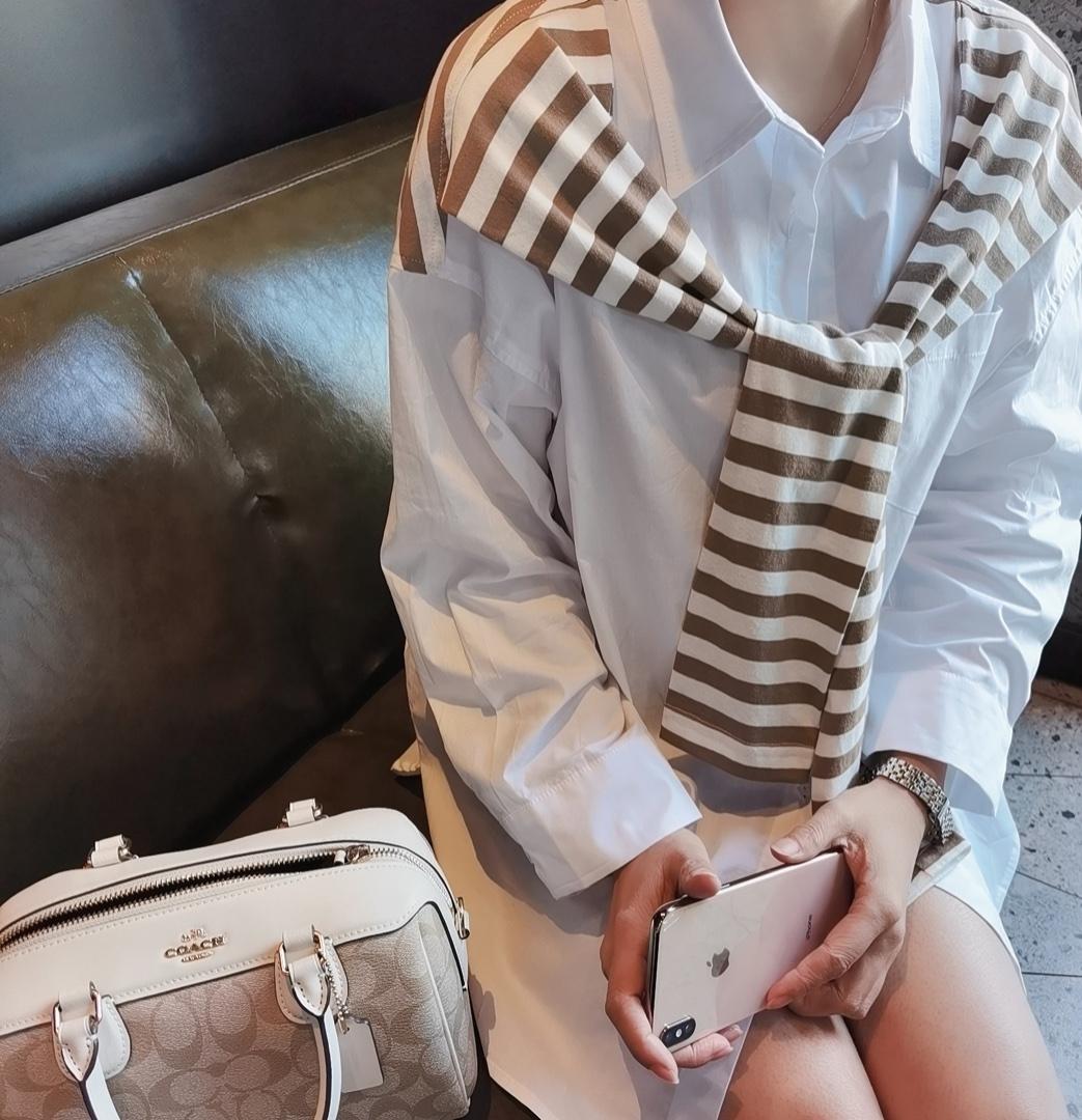 条纹衬衫，女装衬衫，辣妹子辣