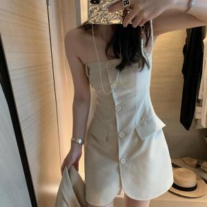 排扣抹胸裙,胸罩,XTZ style
