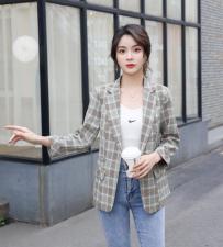 时尚格子西装，女装西装，咔蒂妮