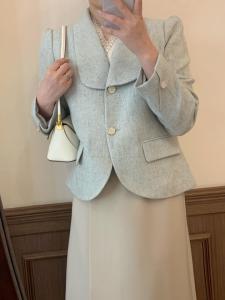 法式复古翻领外套 现货,其它,独屿