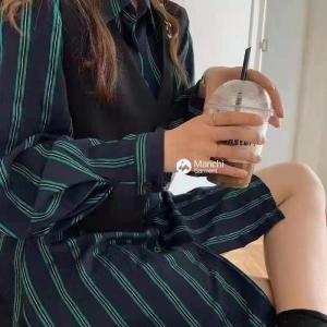 【现货】秋季新款条纹马甲两件套,女装马夹,1+9