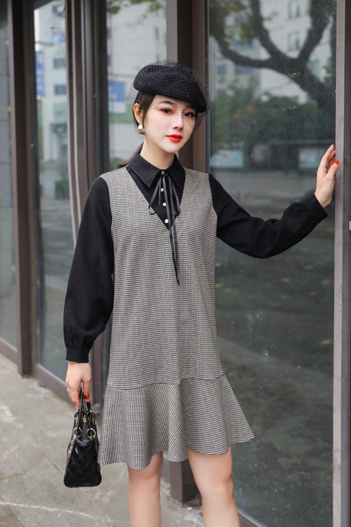 秋季休闲韩版连衣裙，女装连衣裙，千禧宏运