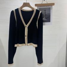 坑条撞色开衫，其它，XTZ style