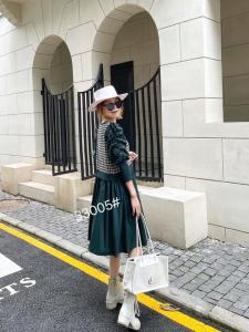 针织拼接连衣裙,女装连衣裙,千百莲