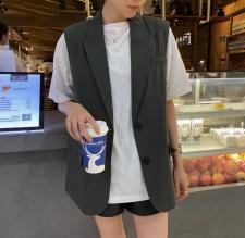 西装马甲黑绿两色，女装西装，mona 茉奈