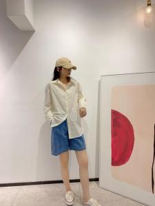 现货秋装百搭休闲衬衫长袖,女装衬衫,欧莱葛