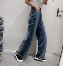 怀旧直筒牛仔裤，女装牛仔裤，菲库feiku