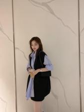 早秋新款马夹两件套，女装马夹，依岸
