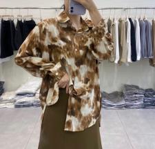 【现货】秋季新款水墨印花衬衫，女装衬衫，裴兔子