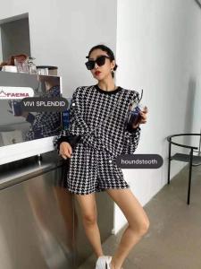 秋季新款 欧货千鸟格套头卫衣套装，女装卫衣/绒衫，AT(2F)