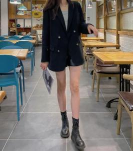 秋季新款西装外套双排扣，女装西装，mona 茉奈