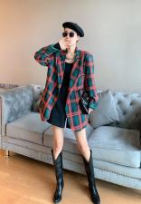 格纹西装外套，女装西装，可可西米