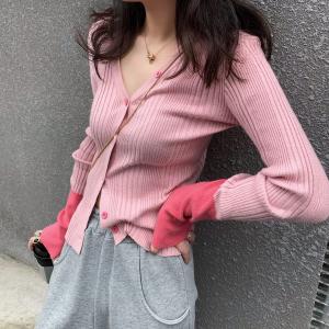 V领拼色针织,其它,XTZ style