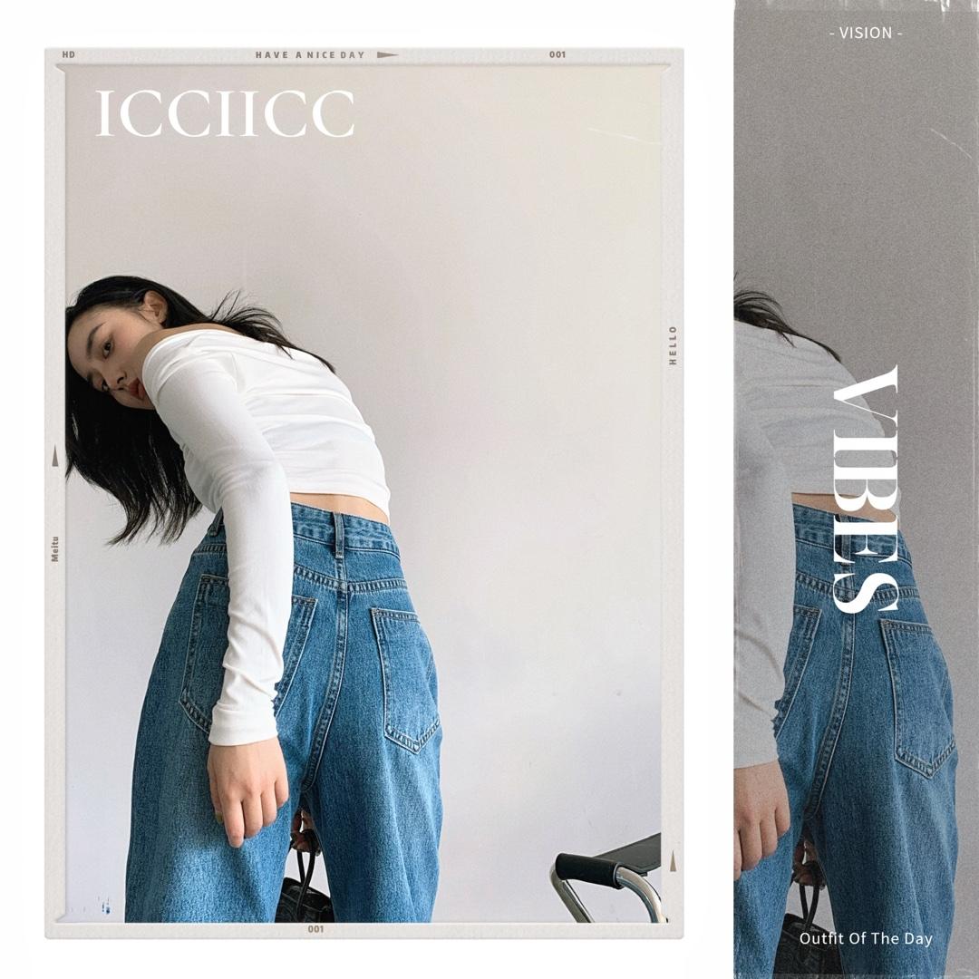 各种牛仔裤和面料裤，还有T和卫衣，女装牛仔裤，icciicc