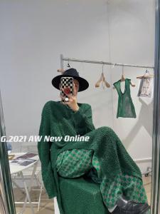 新款 现货 针织毛衣?格子裤,女装针织衫/毛衣,G