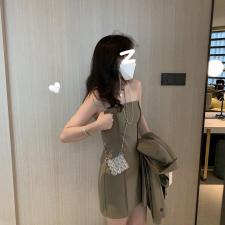 吊带抹胸裙，女装背心吊带，XTZ style