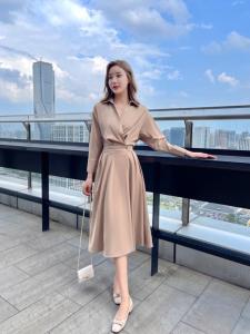 【东方名裳】秋季新款 时尚简约风格连衣裙,女装连衣裙,东方名裳