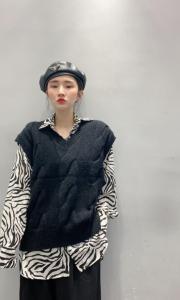 针织马甲两件套,女装马夹,主合