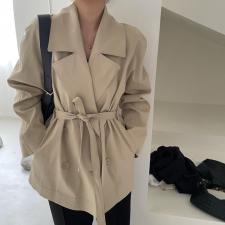 秋款短风衣外套，女装风衣，LIN.Y