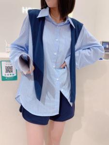 条纹衬衫,女装衬衫,辣妹子辣