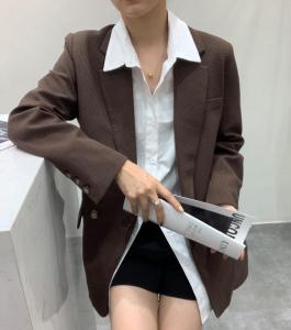 秋季格子小西装,女装西装,欧佩琳
