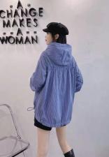 2021年欧货简约宽松条纹百搭长袖衬衫，女装衬衫，L·H·X