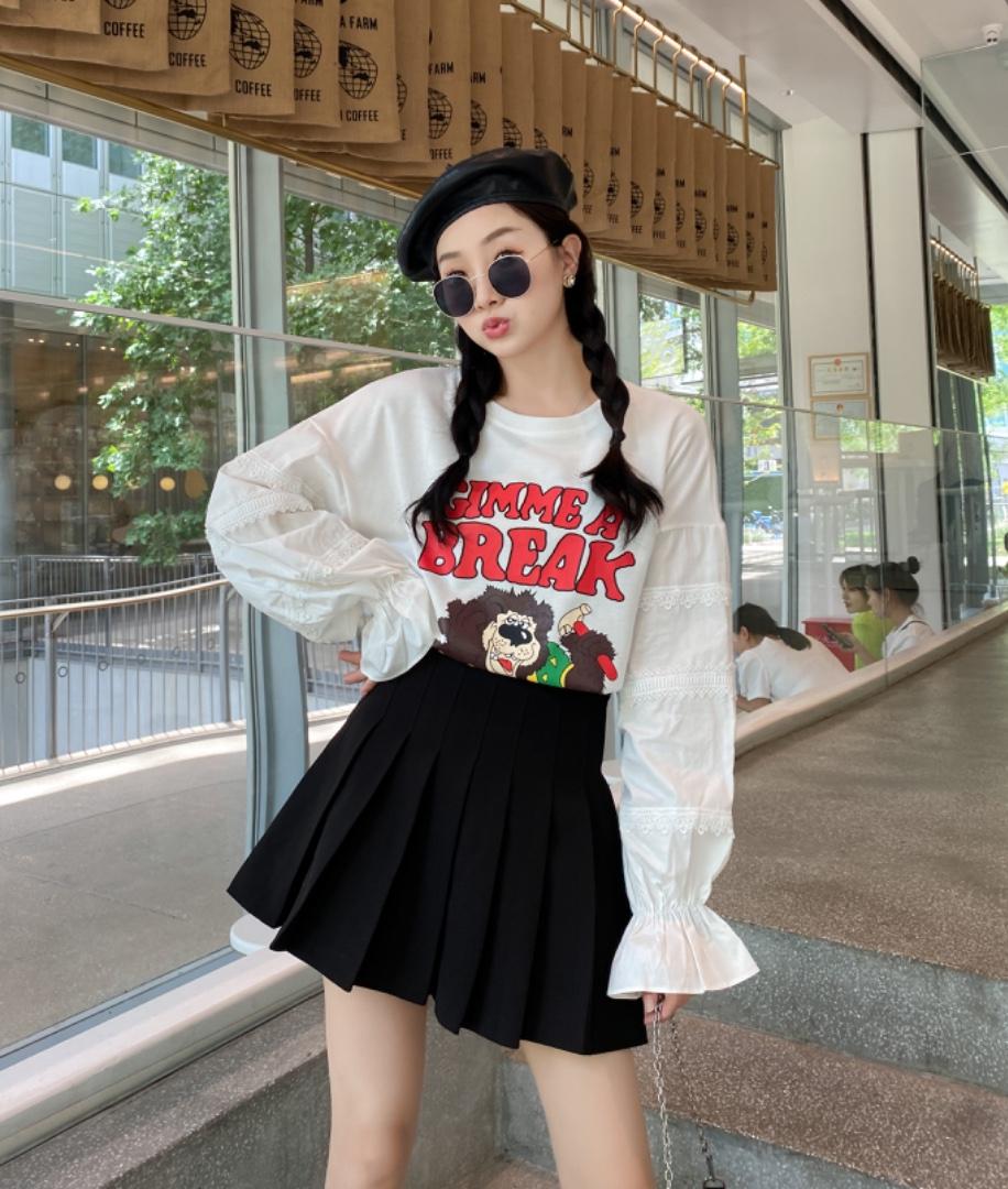 新款秋装蕾丝拼接袖卫衣，女装卫衣/绒衫，83A