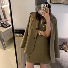 卡其西装，女装西装，XTZ style