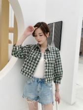 超逸世家4217意法2021秋季新款格子衬衫女百搭复古风，女装衬衫，超逸世家