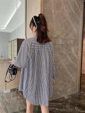 爱美欧新款韩版条纹宽松衬衣，其它，爱美欧
