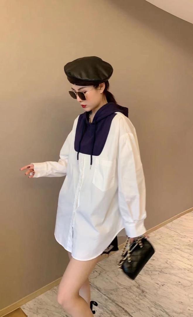 秋装新款拼接衬衫，女装衬衫，酷巴黎