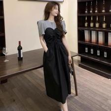 夏装新款抽绳韩版连衣裙，女装连衣裙，尚+