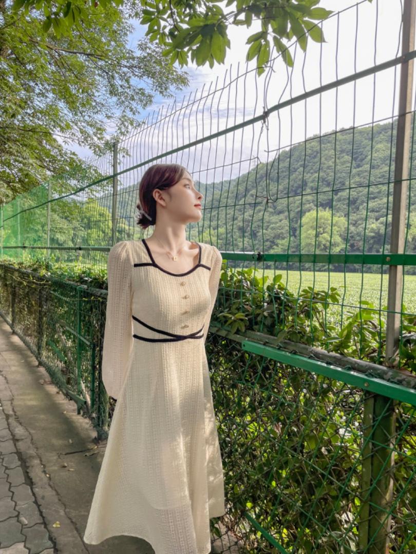 秋款气质款连衣裙，女装连衣裙，甜野