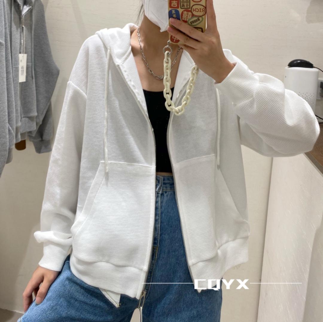 秋装新款华夫格韩版卫衣外套，女装卫衣/绒衫，淳·清雅秀