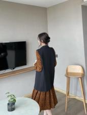早秋新款8605碎花连衣裙?1801马夹，女装连衣裙，大晶