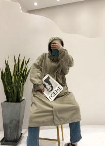 秋季中长款风衣，女装风衣，E·呀
