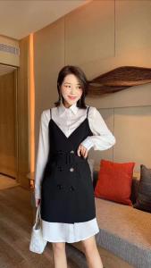 【现货】秋季新款 双排扣两件套，其它，名依人
