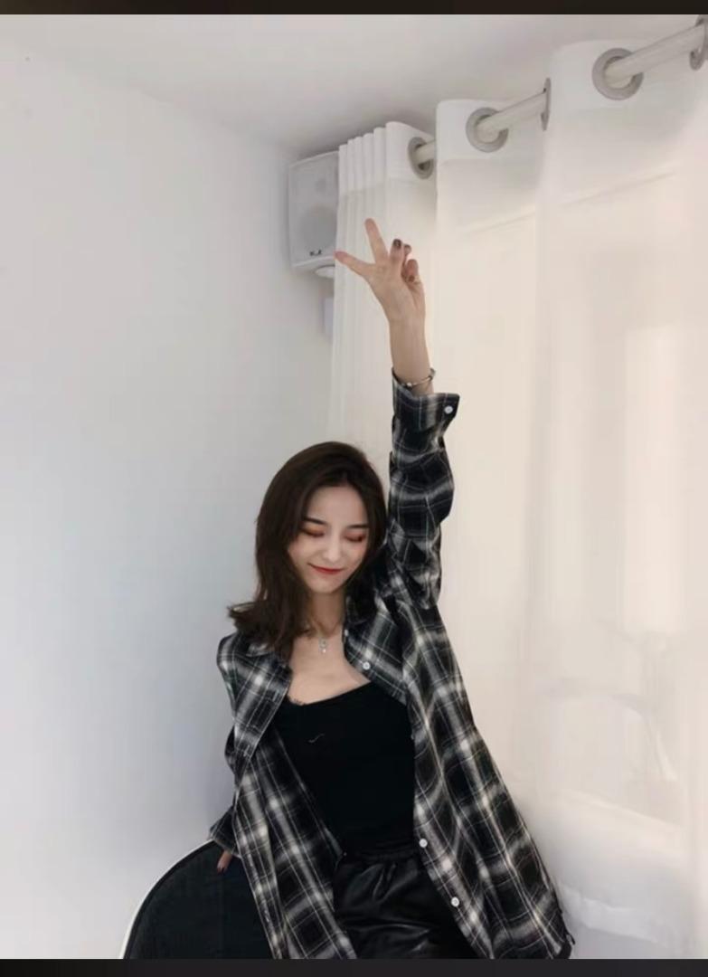 （现货）韩系格子衫衣可盐可甜，韩版显瘦半裙百搭人手一条，女装半身裙，忻美
