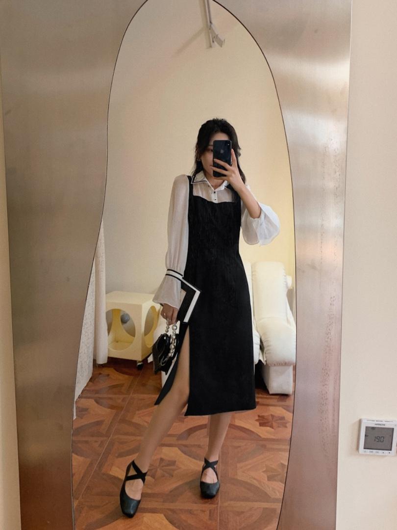火爆假两件连衣裙，女装连衣裙，M.W 嫚维