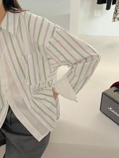 撞色条纹衬衫，女装衬衫，TVMV(4F)
