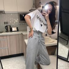 气眼高腰卫裤，女装休闲裤，XTZ style