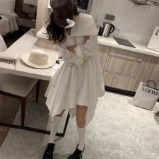不对称领衬衫裙，女装衬衫，XTZ style